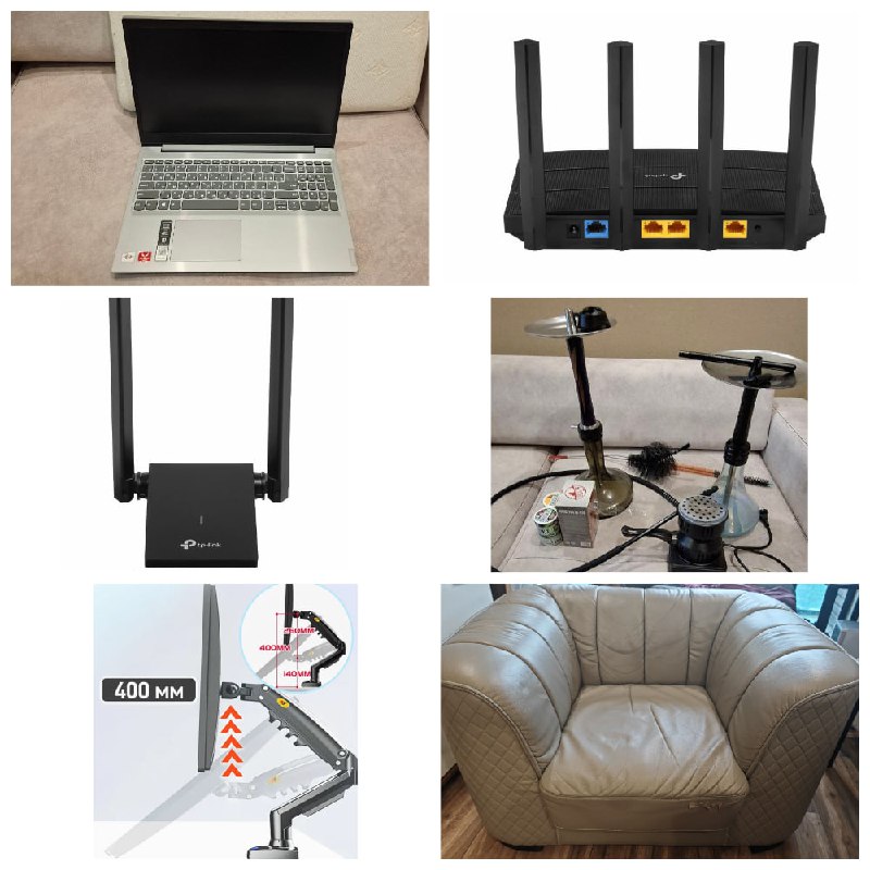 мониторы Digma, кронштейны North Bayou, ноутбук Lenovo, Wi-Fi роутер TP-Link, Wi-Fi адаптеры, кальяны, кресла, смартфоны Huawei и Xiaomi, набор инструментов, матрас надувной, терминал xPON, микрофон FIFINE, крипто кошелёк SafePal