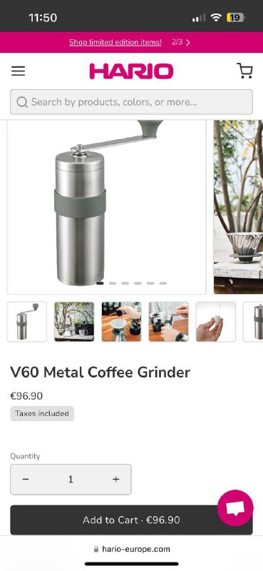 Ручная кофемолка hario outdoor