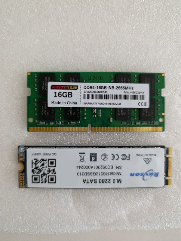 Оперативная память DDR4 16GB, NVMe M.2 SSD 512GB
