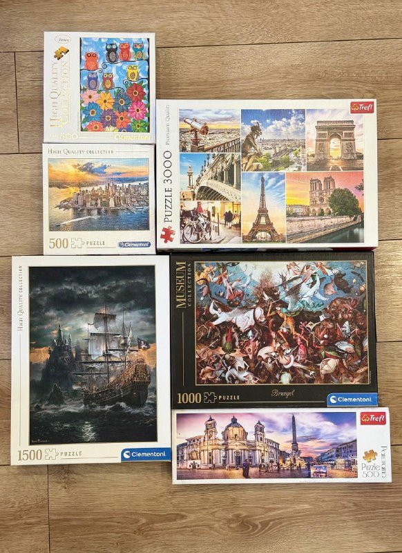 Puzzle Sets 6 Boxes Various Designs 500-3000 Pieces