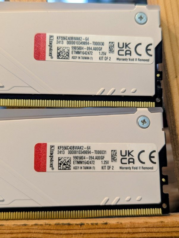 Оперативная память DDR5 Kingston Fury Beast White RGB 64Gb (2x32Gb) 3