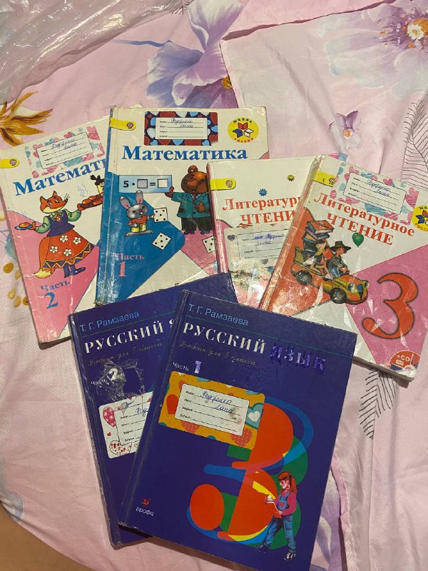 Учебники по математике, литературе, русскому языку