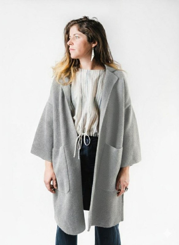 Стильный оверсайз пальто-кардиган LITTLE LIES серый M L