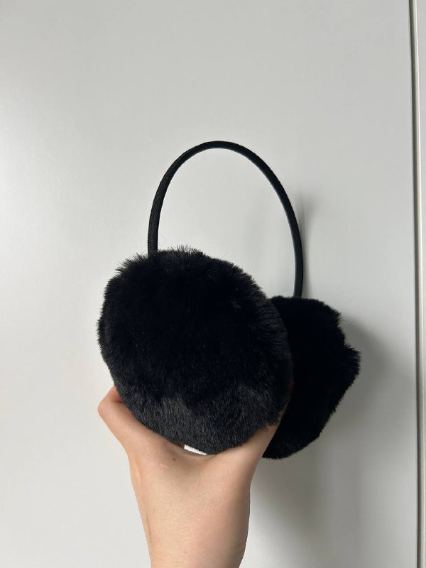 Меховые наушники Miniso черные one size 2