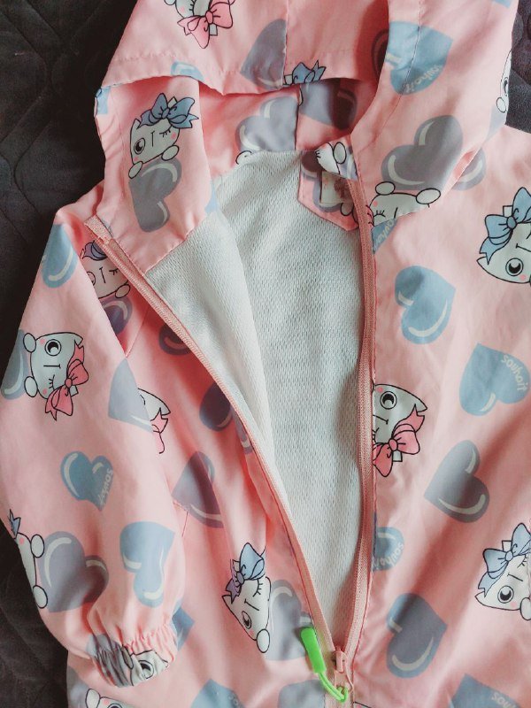 Ветровка лёгкая детская, куртка осенняя с принтом "кошечка"