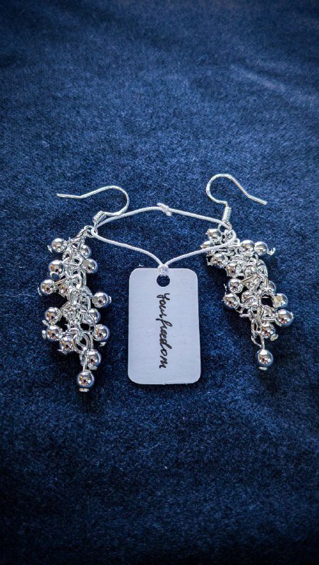 Серебряные серьги виноградная гроздь 925 проба 2