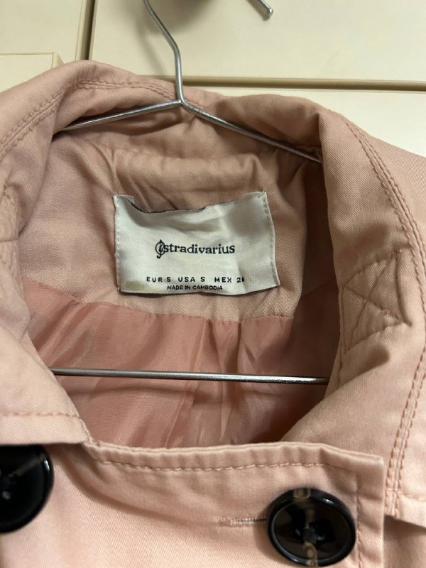 Розовый хлопковый тренч Stradivarius размер S 2