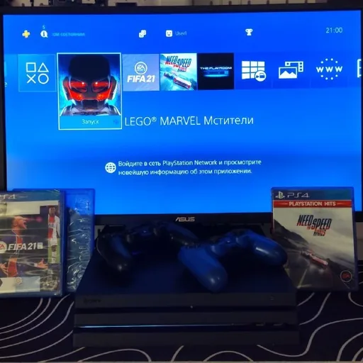 PS4 Pro, 2 джойстика, 3 игры