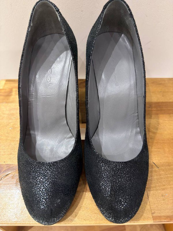 Туфли на высоком каблуке черные, серебро, джинсовые, бежевые лодочки 37 размер 4