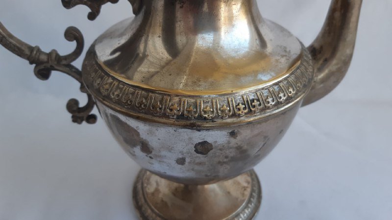 Посеребренный латунный чайник Германия 800 пробы 7