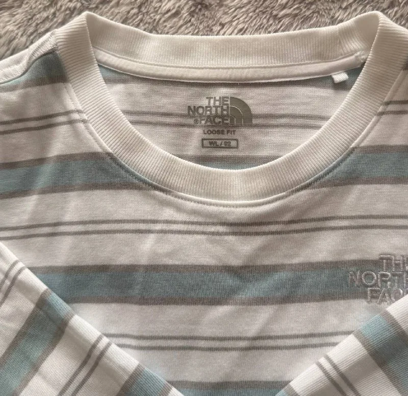 The North Face white and blue striped sweatshirt 1