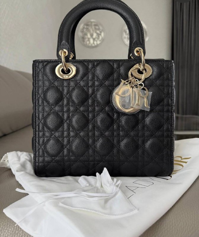 Christian Dior Lady Dior Medium черная сумка 4