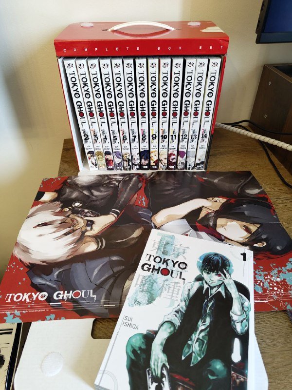 Манга Токийский Гуль полное издание в коллекционное коробке и постером