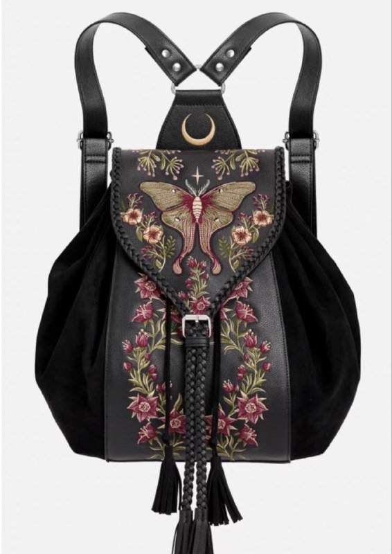 Сумка с вышивкой бабочки и цветами 2