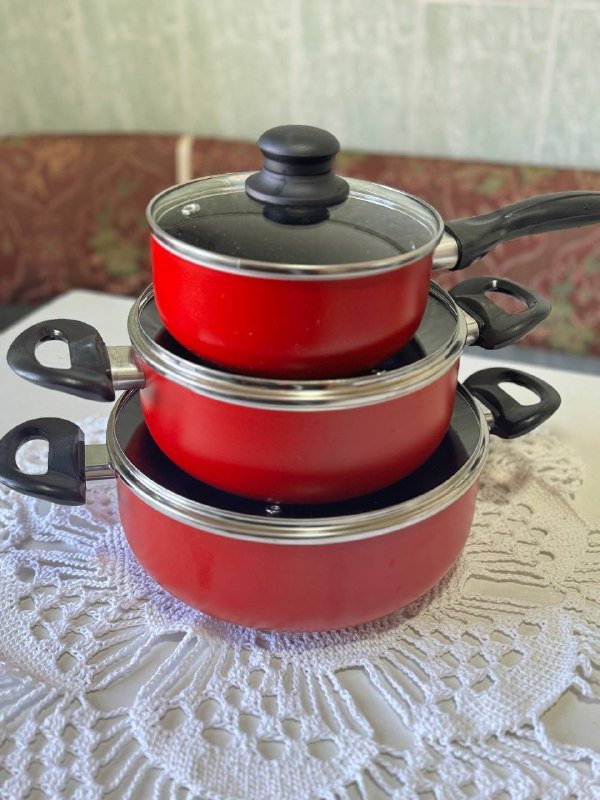 Набор посуды с антипригарным покрытием 1, 1.5, 2 литра