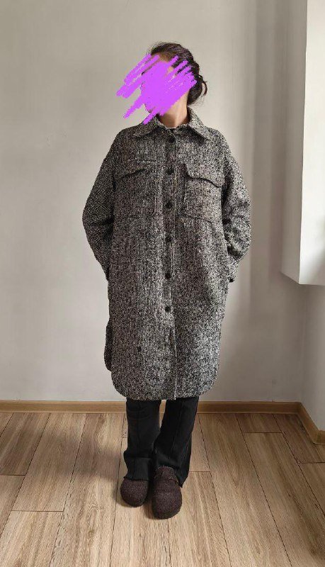 Пальто женское H&M размер S полиэстер теплое 2