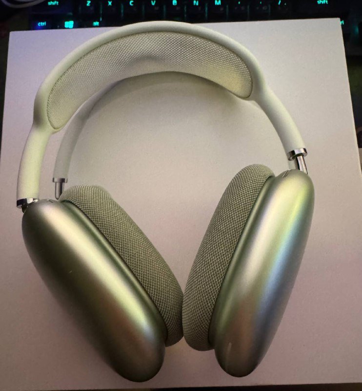 AirPods Max 1 зеленые наушники с коробкой и проводом 3