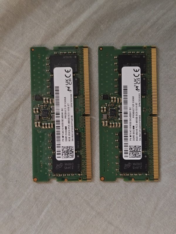Оперативная память DDR5-4800 16GB (2 x 8 GB) для ноутбука