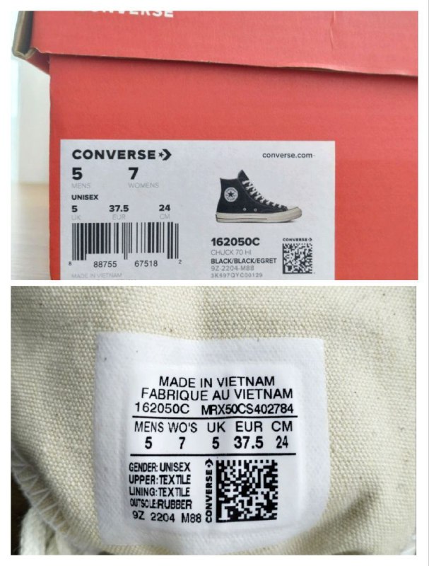 Женские кеды Converse Chuck 70 Vintage Canvas черные размер 37.5 3