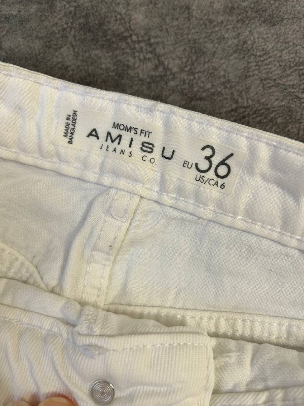 Джинсы MOM fit белые размер S-M 3