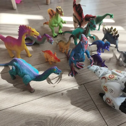 Toy sets: dinosaurs, animals, insects