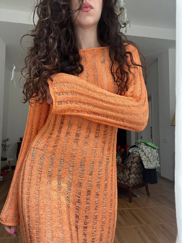 Пляжное оранжевое платье от H&M, Черное платье - Defacto 2