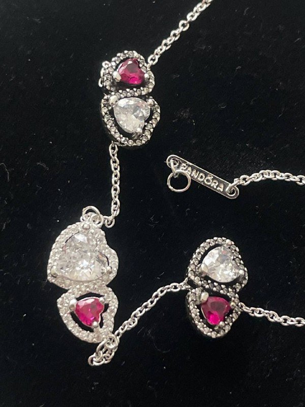 Комплект пандора сережки и кулон