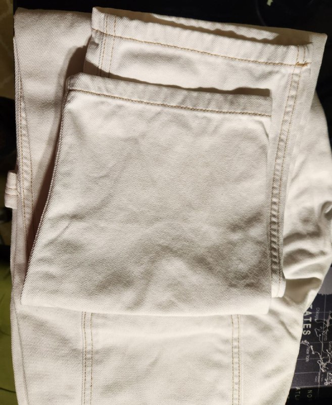 Белые брюки прямого кроя Pull Bear, размер 40 2