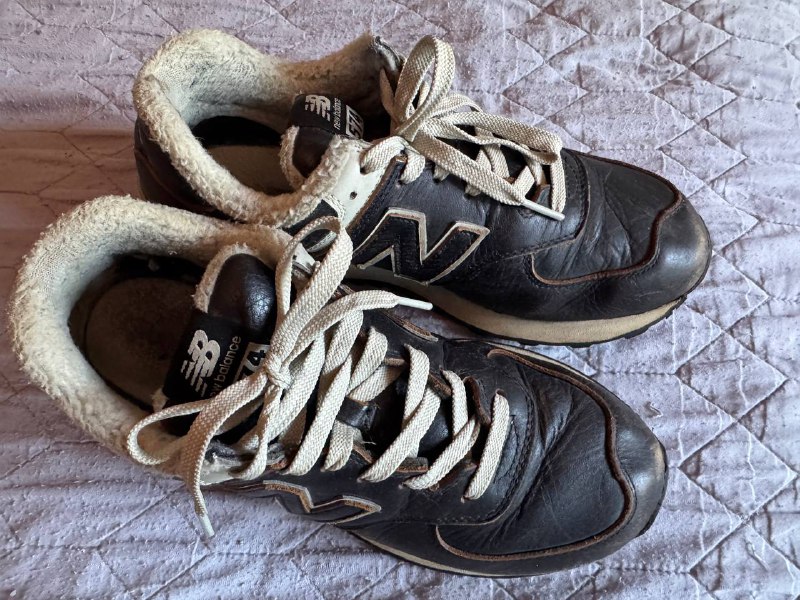 Кроссовки New Balance 574 зимние кожаные с мехом размер 40,5-41