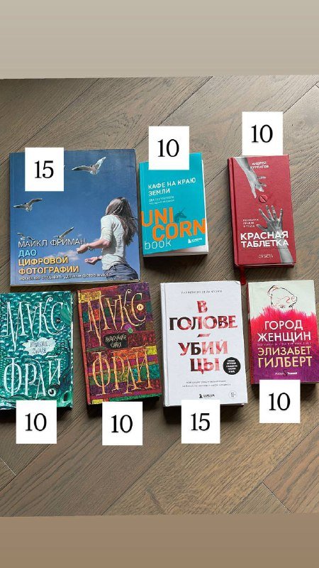 Дао цифровой фотографии, Кафе на краю земли, Красная таблетка, Небесное зло, Наперсники синея, В голове убийцы, Город женщин