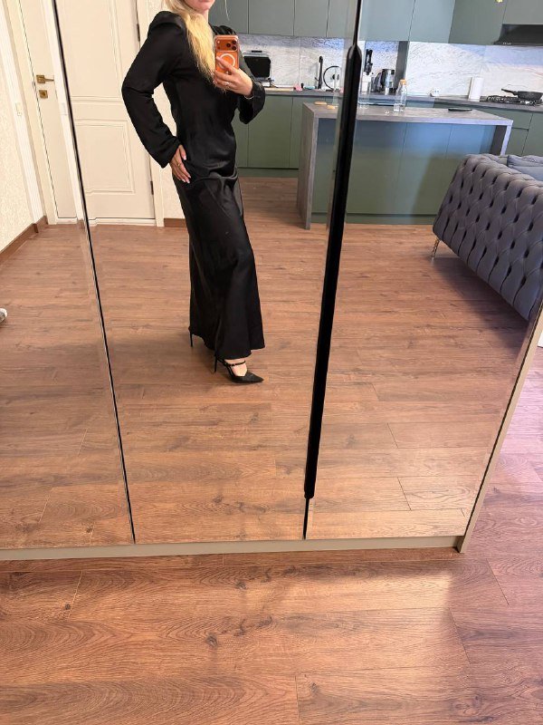 Платье в пол черное размер М-Л