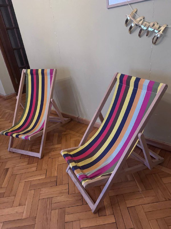 Деревянные стулья-шезлонги 2 шт