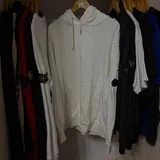 Gucci track jacket, Heron Preston hoodie, CP Company hoodie, Etudes T-shirt, Gucci sneakers, Adidas sneakers, Premiata sneakers 3