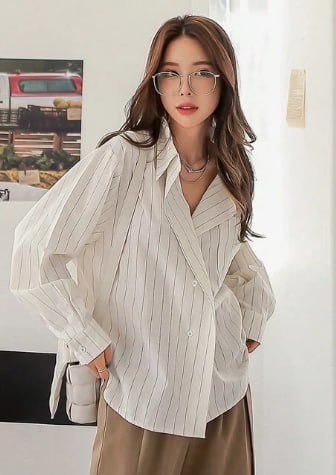 Рубашка в полоску, новая, размер S 2