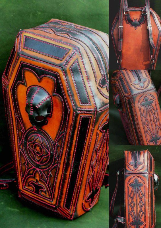 Сумка ранец из натуральной кожи ручной работы
