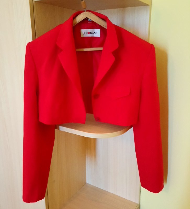 Укороченный красный пиджак Euromode оверсайз S