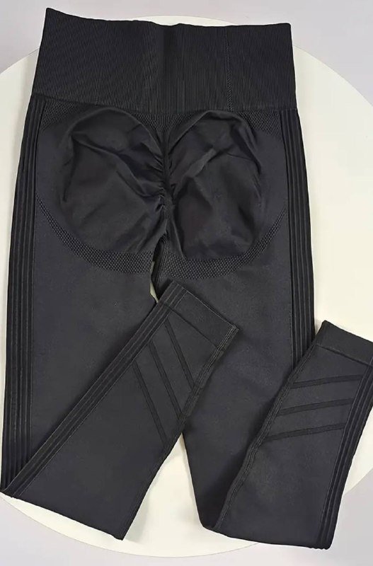 Лосины с высокой посадкой и пуш ап эффектом бежевый, черный 3