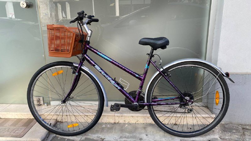 Городской велосипед с корзинкой, 15 скоростей