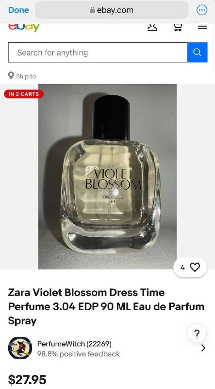 духи Zara Violet Blossom 2