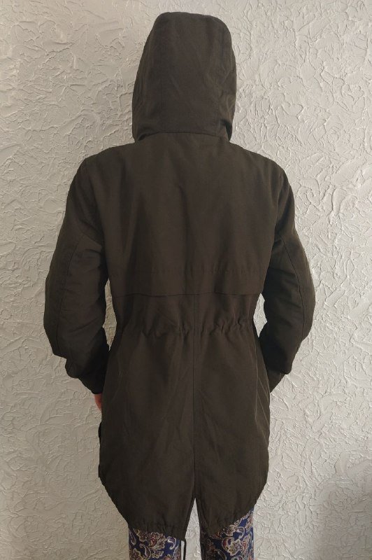 Куртка парка тёмный хаки размер S 6