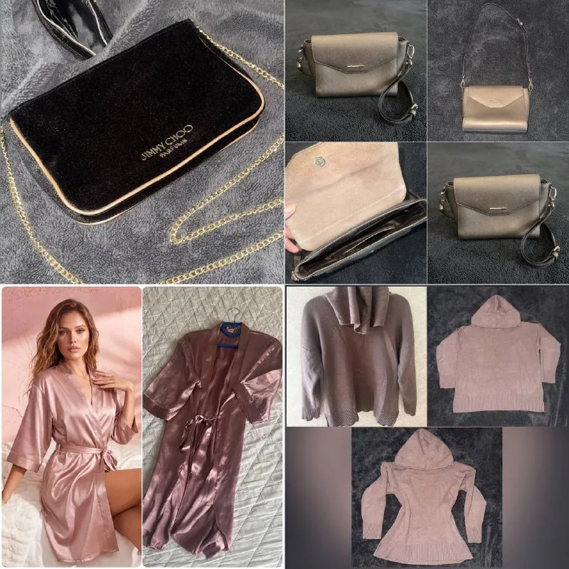 Jimmy Choo and Wittchen bags, robe, Ostin sweater