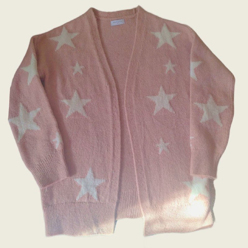 Розовый кардиган со звёздами, размер S