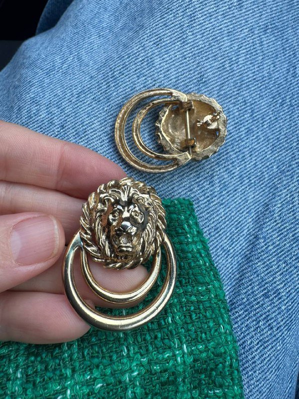 Винтажные серьги Anne Klein с львом 2