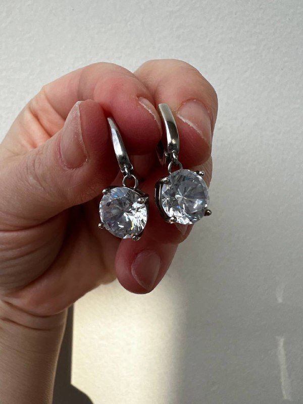 Серебряные серьги 925 пробы с фианитами 4