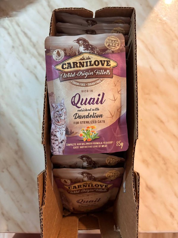 Паучи Carnilove Quail для стерилизованных кошек 16 шт