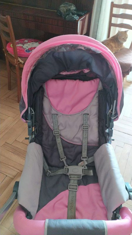 Коляска детская легкая с козырьком и фиксируемыми колесами 4