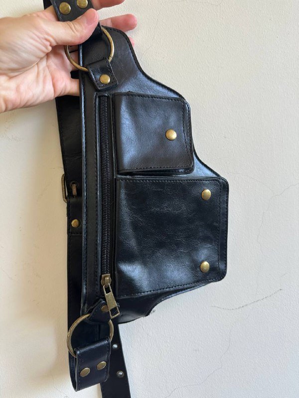 Черная сумка поясная, Белая поясная сумка 2