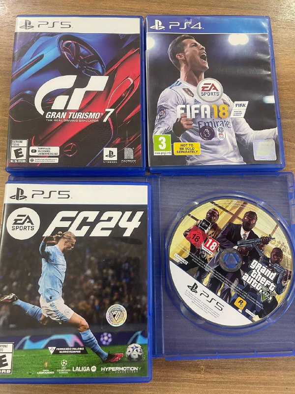 GranTurismo 7, FIFA 18, FC24, GTA5 игры для PS