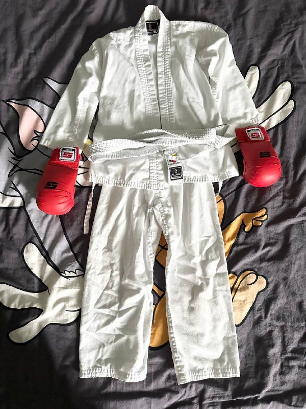 Детское кимоно с перчатками, рост 120 см