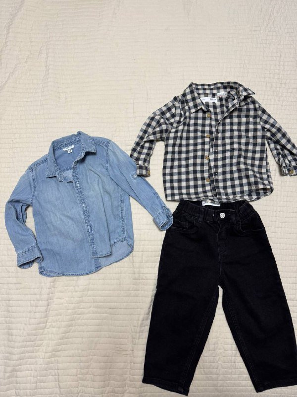 Джинсы Zara, рубашка Zara, джинсовая рубашка Fagottino